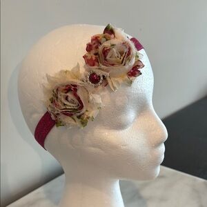Red and Cream Floral Hair Accessory